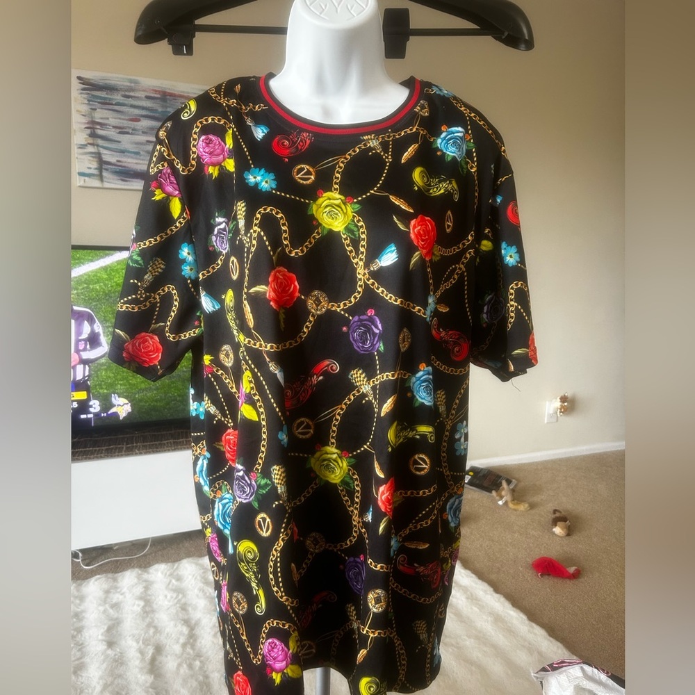 Pick 5 Colorful Chain and Rose Graphic T-Shirt